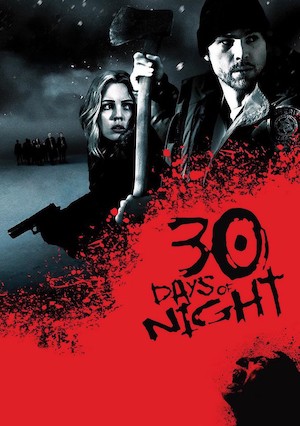 30 Days of Night cover, man with axe and woman with gun