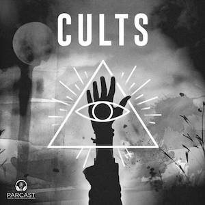 Cults on Parcast, symbol of eye inside pyramid with a hand reaching up behind