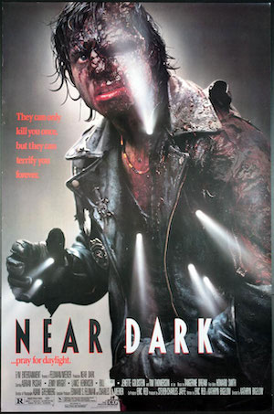 Near Dark an underrated vampire movie, man covered in blood with sun piercing his skin