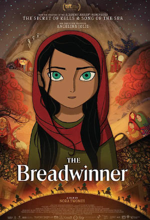 The Breadwinner film poster, young girl in hijab