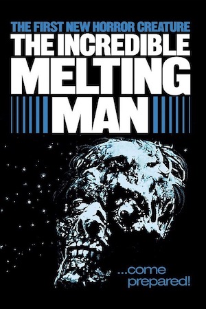 The Incredible Melting Man poster, skull with loose flesh