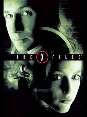 x-files poster, man and woman looking forward